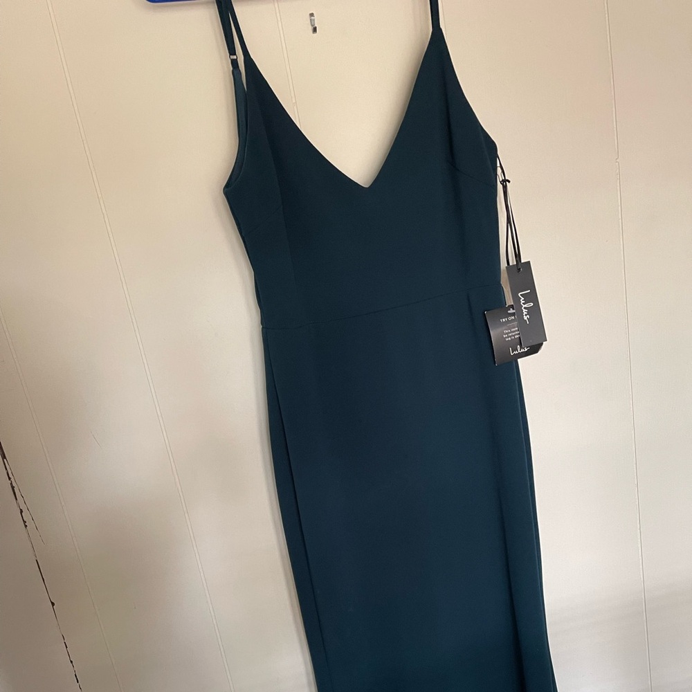 Dark green floor length dress size S